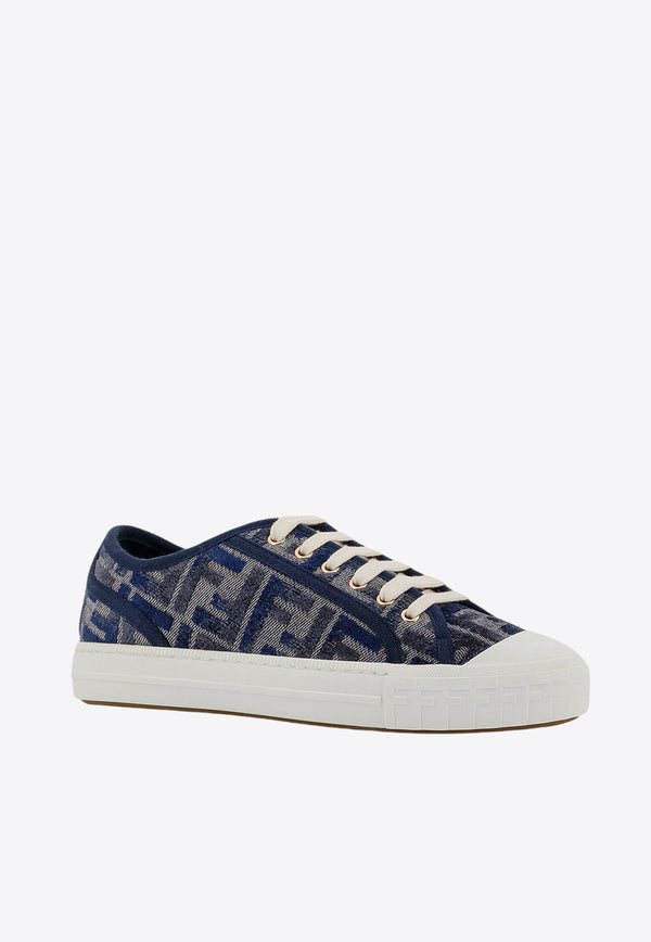 Fendi Domino FF Jacquard Denim Sneakers Blue 8E8325AKXO_F1PYQ