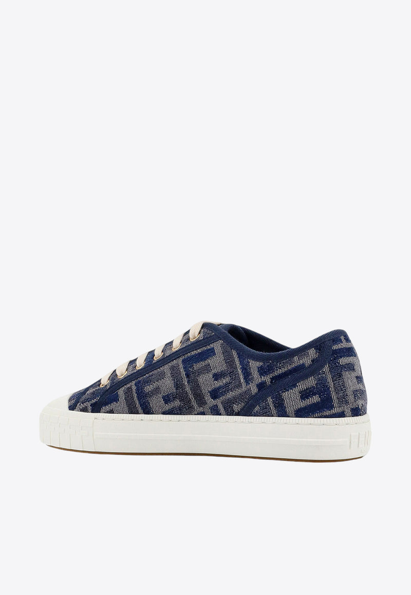 Fendi Domino FF Jacquard Denim Sneakers Blue 8E8325AKXO_F1PYQ