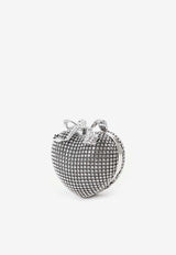 Self-Portrait Crystal Embellished Heart Clutch Silver RS25307SL_SILVER