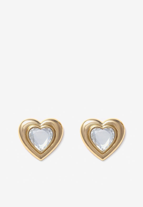 Self-Portrait Crystal Heart Earrings Gold RS25601EGD_GOLD