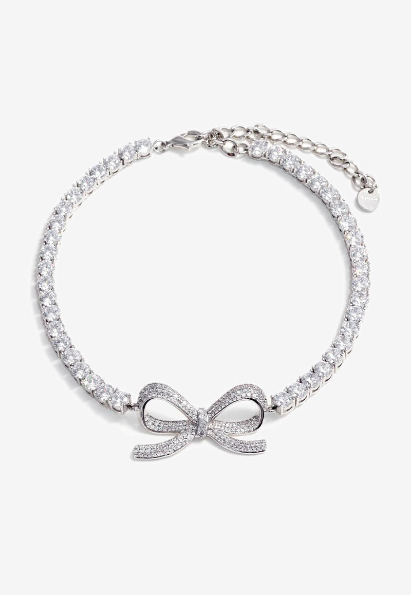 Self-Portrait Crystal Embellished Tennis Choker Silver RS25627NSL_SILVER