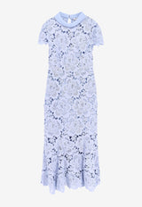 Self-Portrait Floral Lace Midi Dress Light Blue RS25911MBL_BLUE