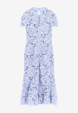 Self-Portrait Floral Lace Midi Dress Light Blue RS25911MBL_BLUE