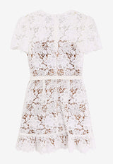 Self-Portrait Floral Lace Mini Dress White RS25983SW_WHITE