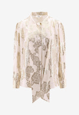 Chloé Lavallière Silk and Lurex Shirt Beige 25SHT02413_103