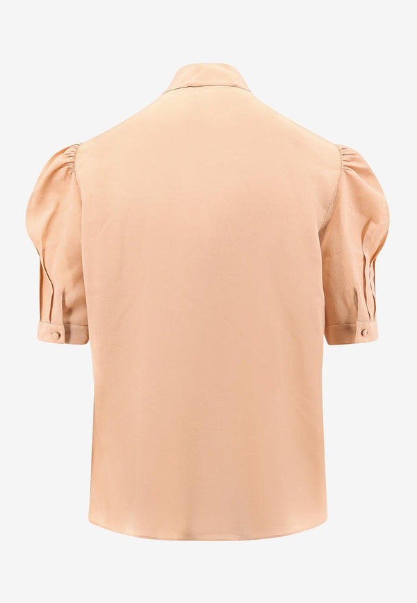 Chloé Lavallière Crepe De Chine Blouse Pink CH25SHT29125_285