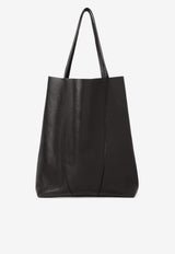 Chloé Large Spin Tote Bag in Grained Leather Black C25SS810N84_001