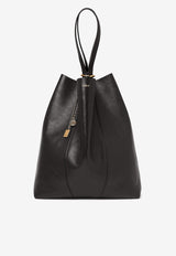 Chloé Large Spin Tote Bag in Grained Leather Black C25SS810N84_001