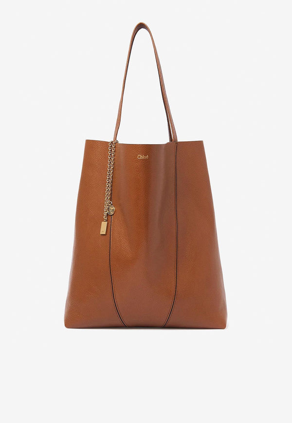 Chloé Spin Leather Tote Bag Brown C25SS811N84_26M