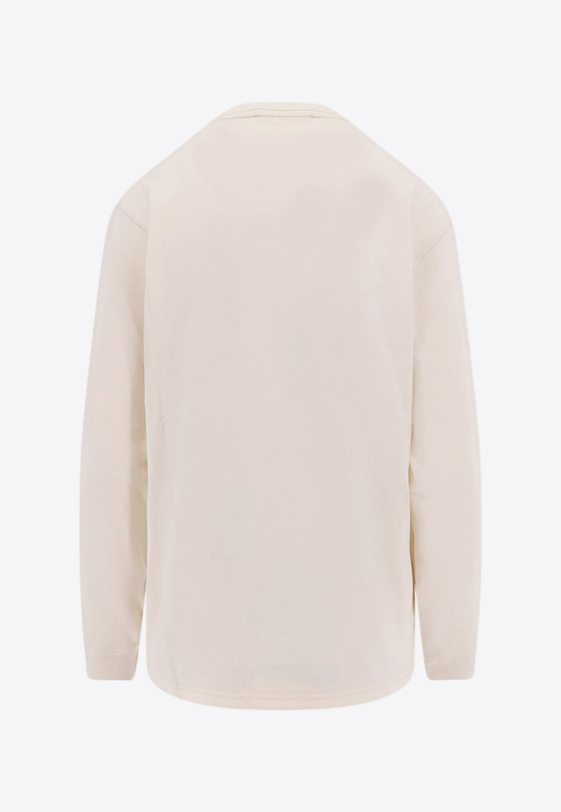 Chloé Logo Patch Long-Sleeved T-shirt Beige 25SJH07183_103