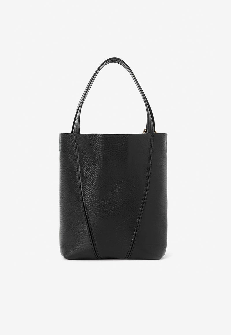 Chloé Spin Grained Leather Top Handle Bag Black CH25SS812N84_001