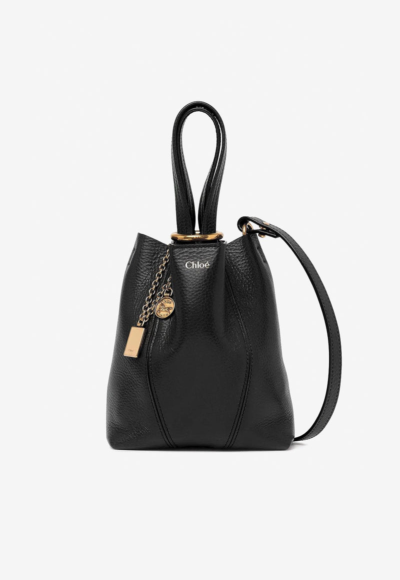 Chloé Spin Grained Leather Top Handle Bag Black CH25SS812N84_001