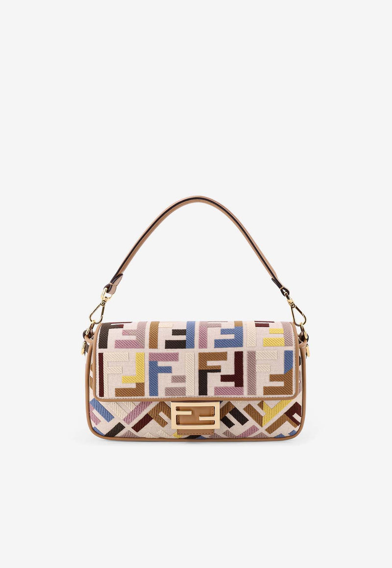 Fendi Medium Baguette FF Monogram Shoulder Bag Multicolor 8BR600AT13_F1QHS