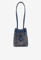 Fendi Mini Origami FF Jacquard Bucket Bag Blue 8BS083AT14_F1NPU