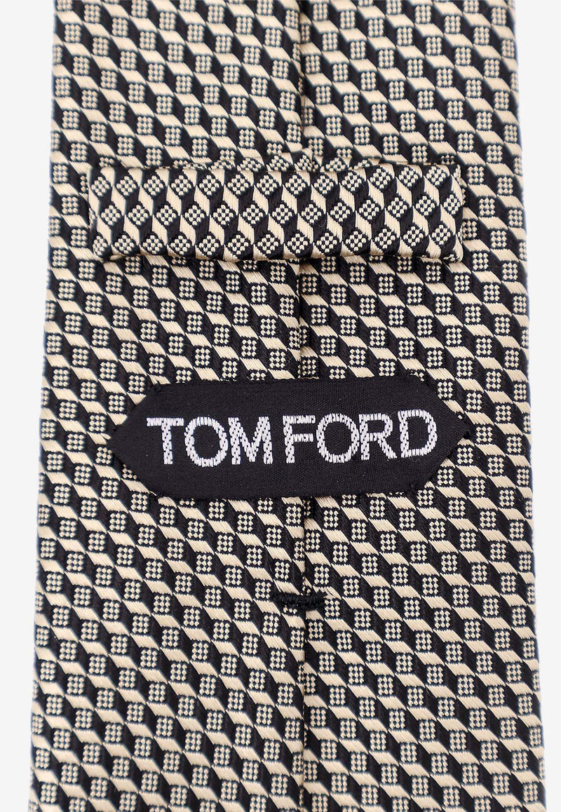 Tom Ford All-Over Pattern Silk Tie Gold STE001S0078_IG664