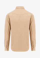 Tom Ford Essential Long-Sleeved Shirt Beige HDS001FMC133F24_JB011