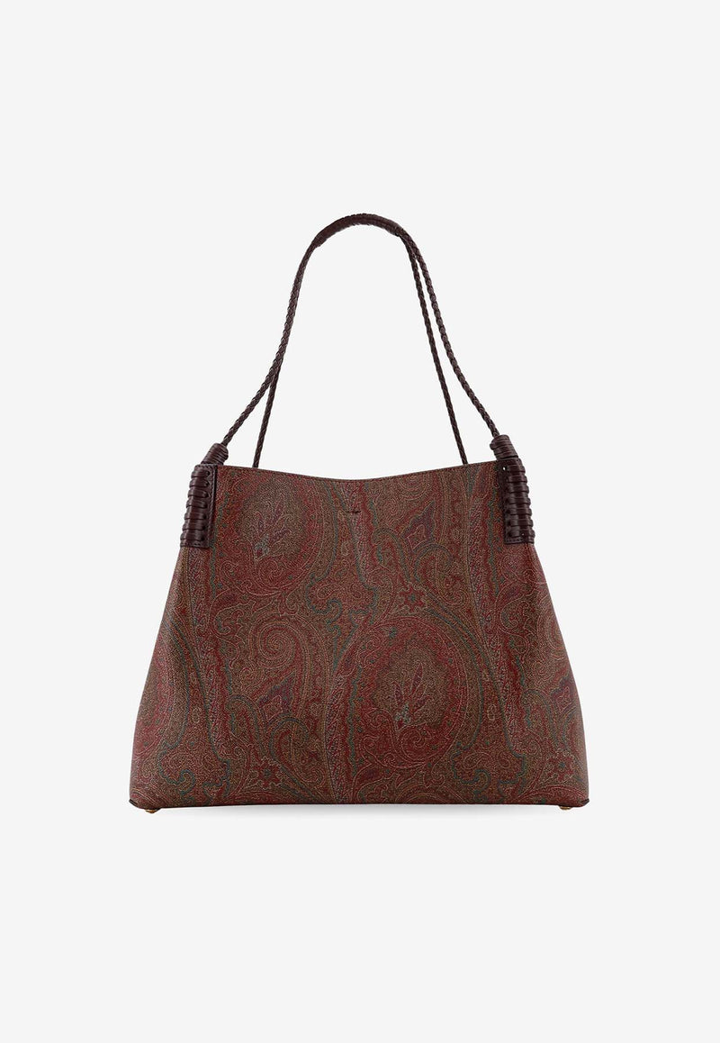 Etro Medium Libra Paisley Jacquard Tote Bag Brown WP1D0028AA060_M0019