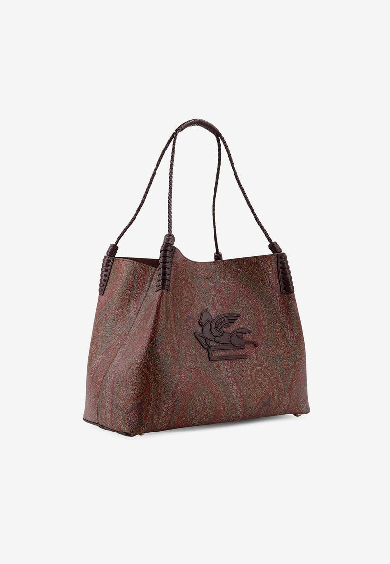 Etro Medium Libra Paisley Jacquard Tote Bag Brown WP1D0028AA060_M0019