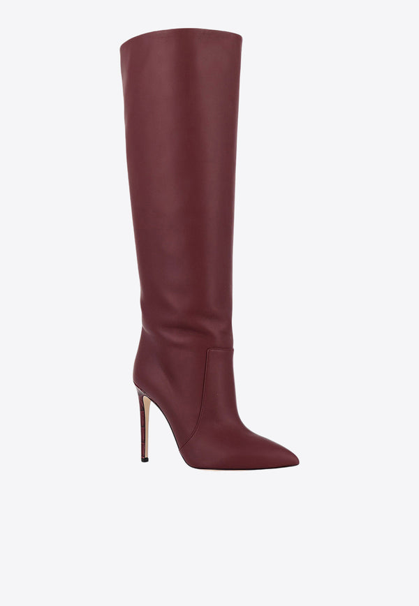 Paris Texas 105 Knee-High Leather Boots Burgundy PX501XLTH3_ROUGENOIR