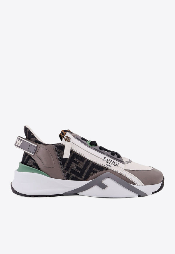 Fendi Flow Logo Monogram Leather Sneakers Gray 7E1392AJZH_F1OU1