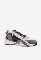 Fendi Flow Logo Monogram Leather Sneakers Gray 7E1392AJZH_F1OU1