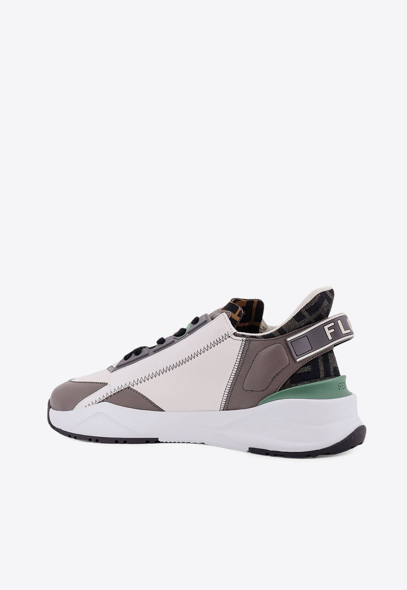 Fendi Flow Logo Monogram Leather Sneakers Gray 7E1392AJZH_F1OU1