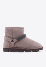 Brunello Cucinelli Suede Ankle Snow Boots Gray MZSFG2834_C8212