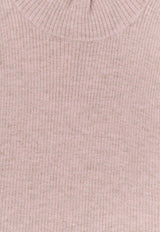 Brunello Cucinelli Turtleneck Cashmere-Blend Knitted Top Pink M9A822204_C9614