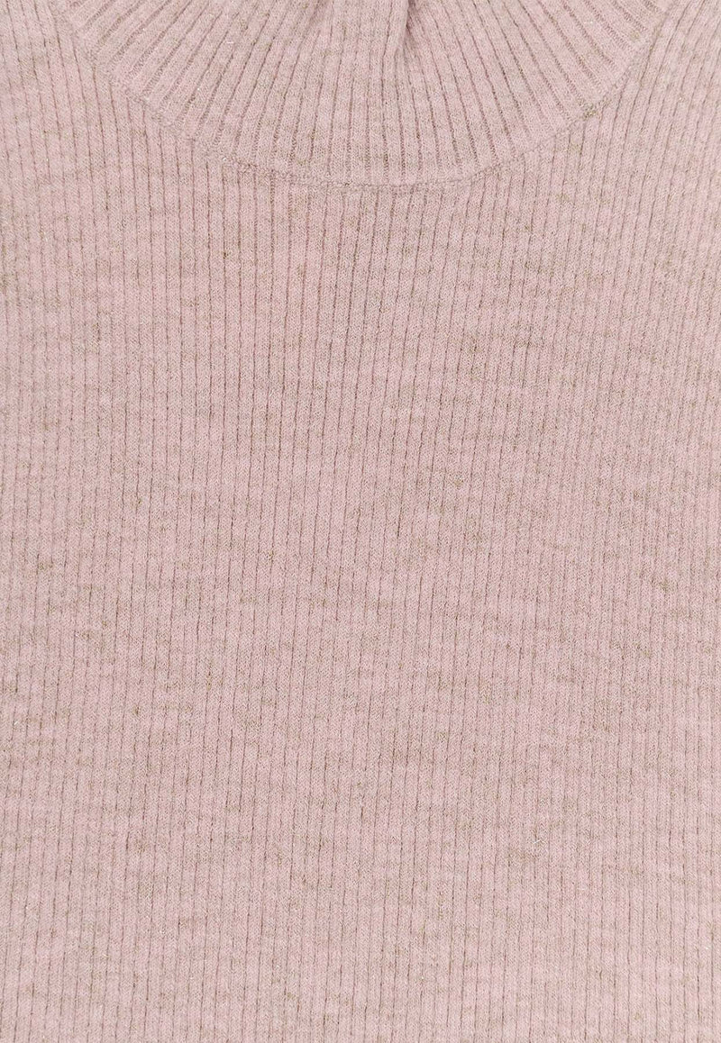 Brunello Cucinelli Turtleneck Cashmere-Blend Knitted Top Pink M9A822204_C9614