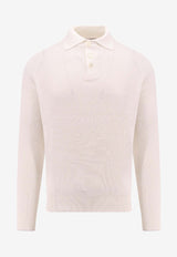 Brunello Cucinelli Ribbed Polo Sweater White M29400105_CO312