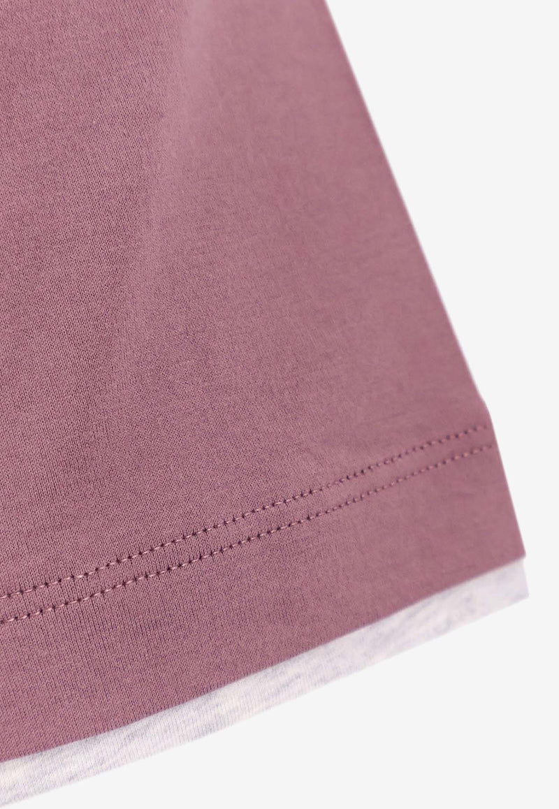 Brunello Cucinelli Short-Sleeved Layered T-shirt Purple M0B137427_CEH30