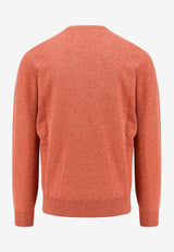 Brunello Cucinelli Long-Sleeved Cashmere Sweater  Orange M2200100_CWU82