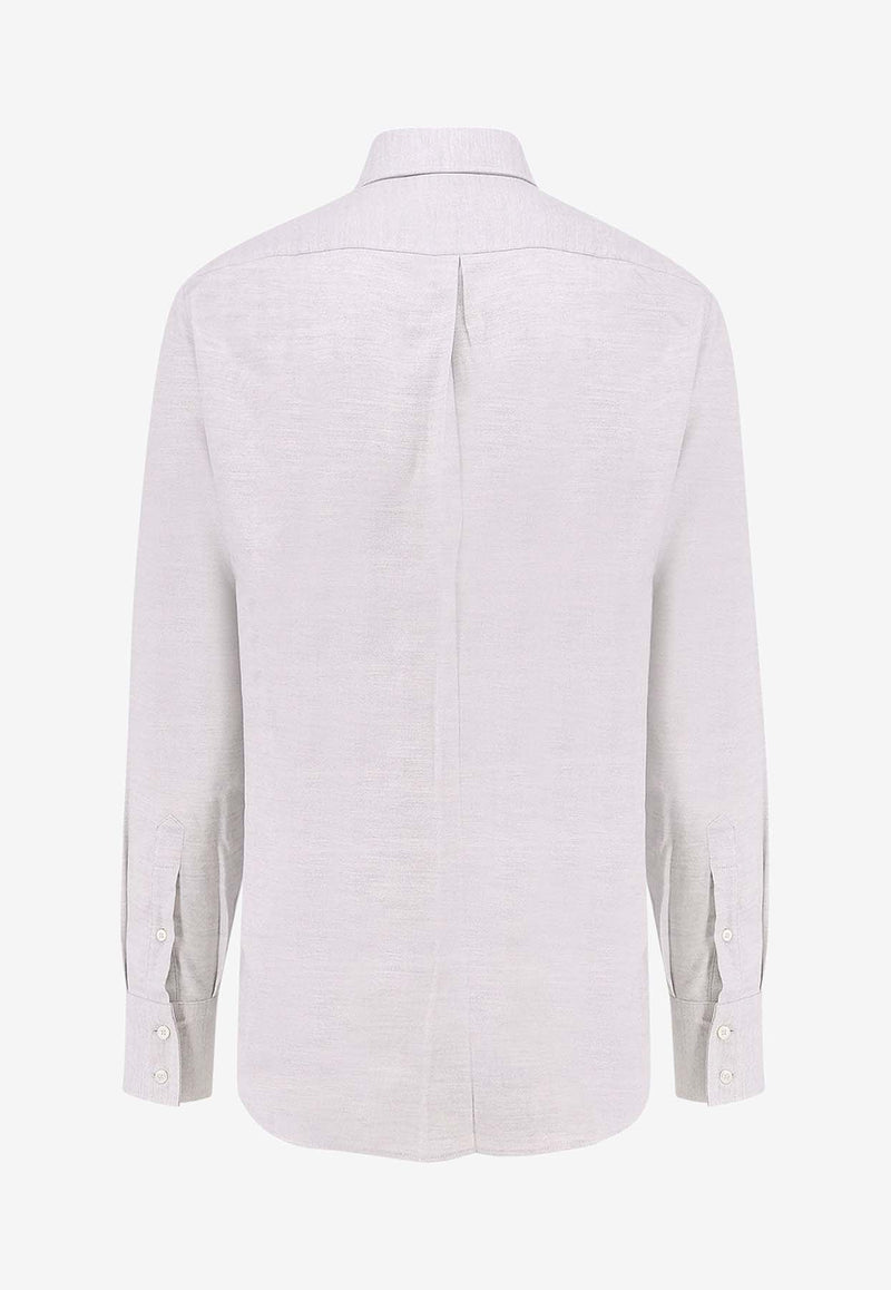 Brunello Cucinelli Long-Sleeved Slim Shirt Gray MY6361718_C040