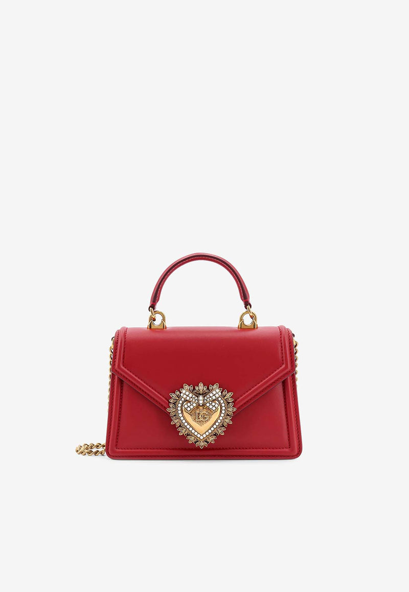 Dolce & Gabbana Small Devotion Calf Leather Top Handle Bag Red BB6711AV893_87124