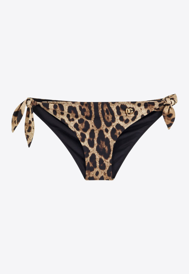 Dolce & Gabbana Logo-Plaque Bikini Slip Brown O2A06JONO11_HY13M