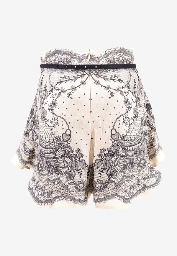 Zimmermann Crush Flat Frill Mini Shorts Ivory 2391AR251_IVOLOCK