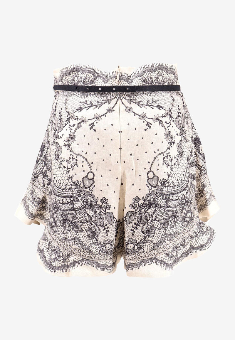 Zimmermann Crush Flat Frill Mini Shorts Ivory 2391AR251_IVOLOCK