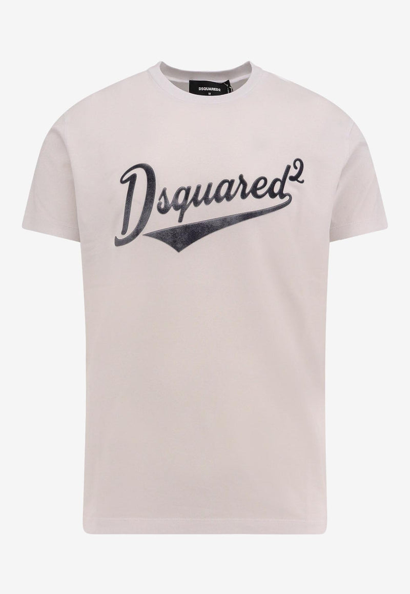 Dsquared2 Flocked Logo Crewneck T-shirt White S74GD1394D20020_100