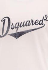 Dsquared2 Flocked Logo Crewneck T-shirt White S74GD1394D20020_100