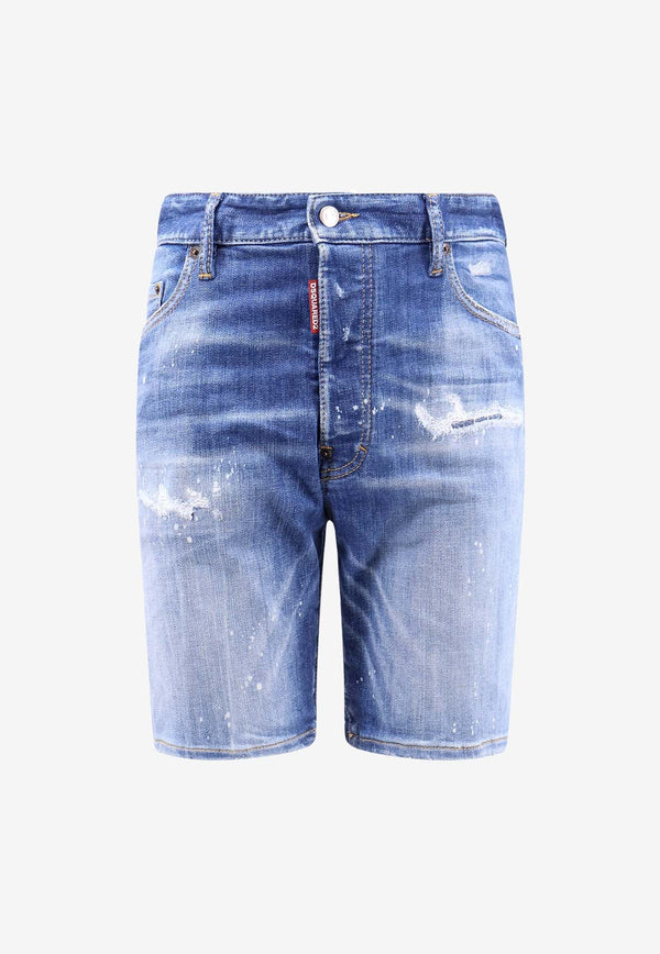 Dsquared2 Distressed Bermuda Denim Shorts  Blue S74MU0881S30872_470