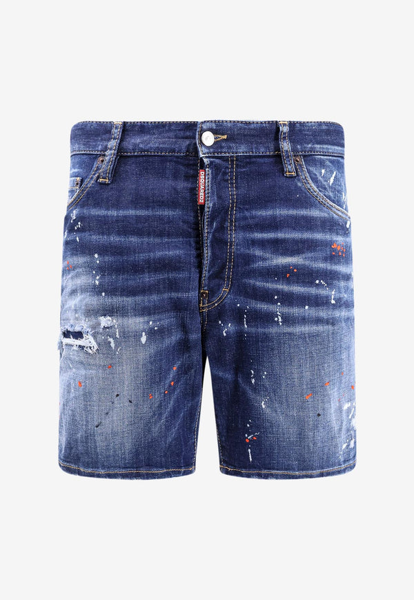 Dsquared2 Marine Distressed Denim Shorts Blue S74MU0884S30664_470