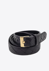 Bottega Veneta Intrecciato Leather Belt Black 799048V4R43_1019