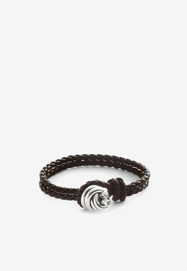 Bottega Veneta Knot Braided Leather Bracelet Fondant 815938V507C_1139