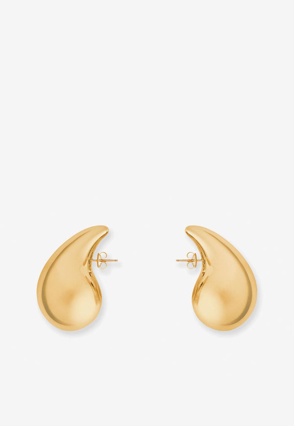 Bottega Veneta Large Drop-Shaped Earrings Gold 720038VAHU0_8120