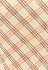 Burberry Check Pattern Crewneck T-shirt Beige 8101025_C1791