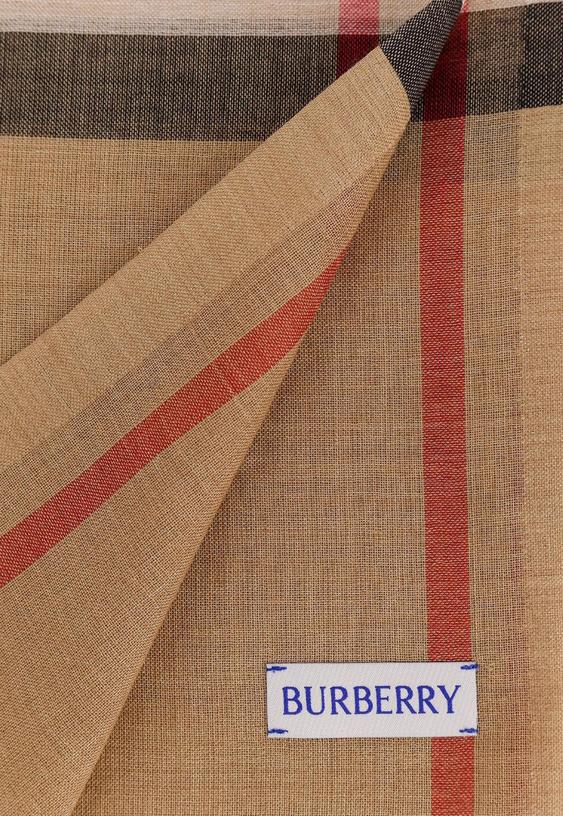 Burberry Vintage Check Wool-Blend Scarf Beige 8078779_A7026