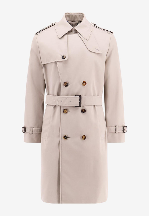 Burberry Double-Breasted Trench Coat Gray 8101309_C1761