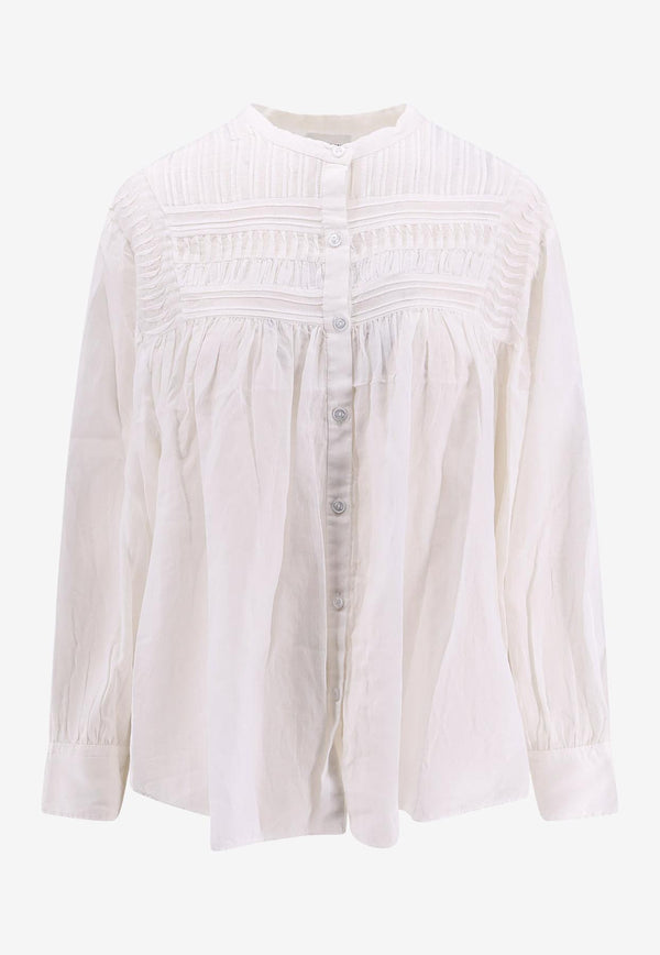 Isabel Marant Etoile Plalia Long-Sleeved Blouse White HT0002FCB3J04E_20WH