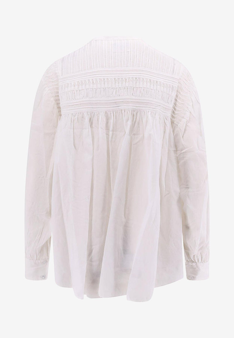 Isabel Marant Etoile Plalia Long-Sleeved Blouse White HT0002FCB3J04E_20WH