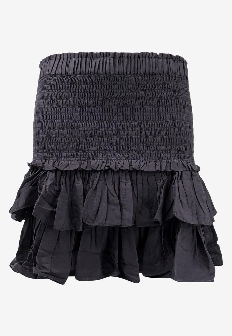 Isabel Marant Etoile Naomi Ruffled Mini Skirt Black JU0022FCB3J04E_01BK